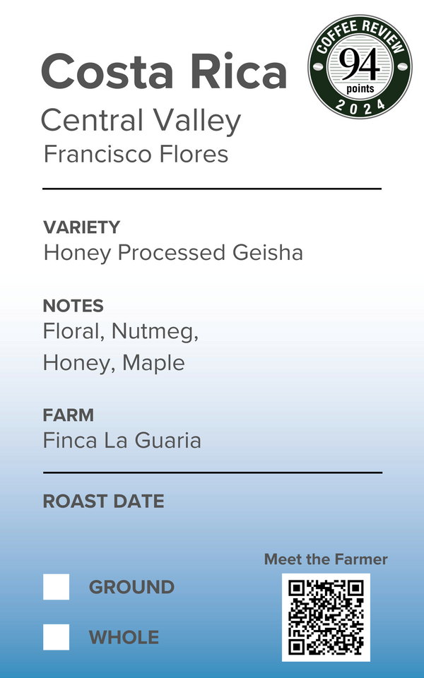 Costa Rica Central Valley Honey Geisha