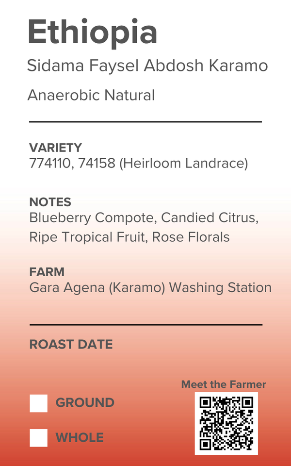 Ethiopia Sidama Faysel Abdosh Karamo Anaerobic Natural